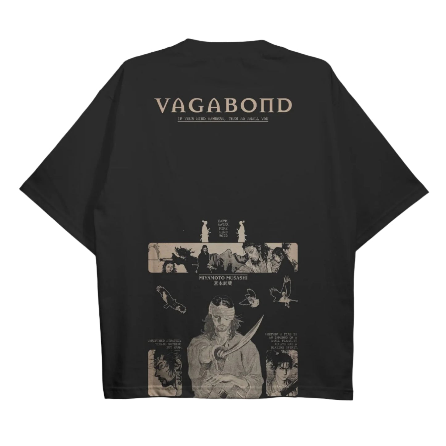 Vagabond Printed Oversize T Shirt | Black Unisex
