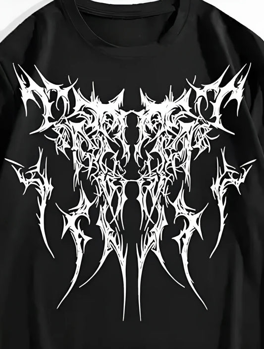 Abstract Printed Oversize T Shirt | Black Unisex