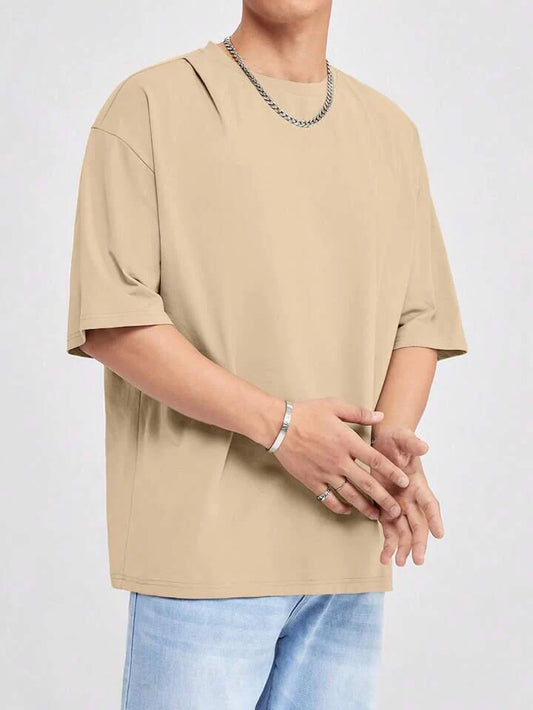 Simple Oversize T Shirt | Beige Unisex