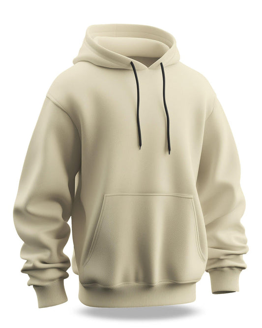 Beige Plain Hoodie