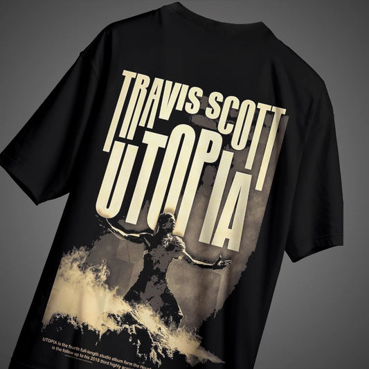 Travis Printed Oversize T Shirt | Black Unisex