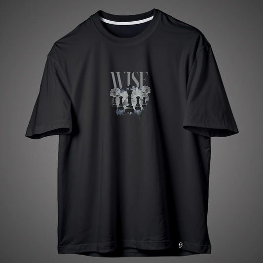 Wise Printed Oversize T Shirt | Black Unisex